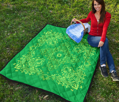 Quilt 3 Lime Green on Green Bandana Quilt