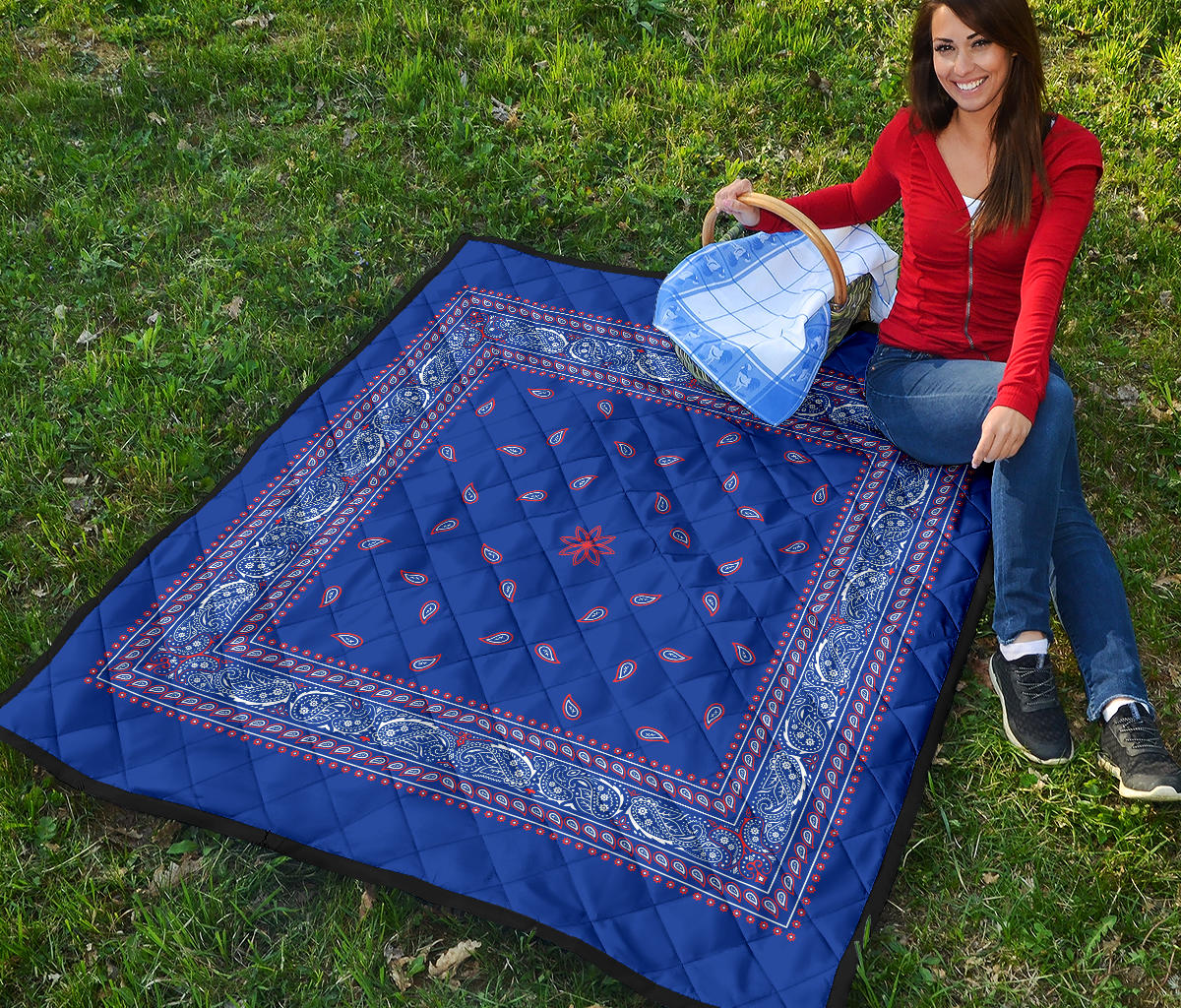 Quilt 4 Red White Blue Bandana Quilt Plain