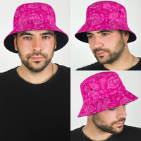 Pink Paisley Bandana Bucket Hat