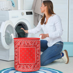 Laundry Hamper - Bright Red Original Bandana