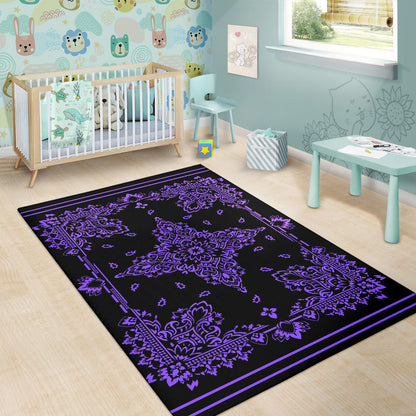 Area Rug Two - Purple On Black