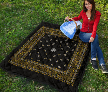 Quilt 4 Gold White and Black Bandana Quilt