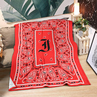 Red Ultra Plush Bandana Blanket - I oe