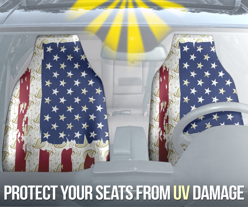 Paisley American Flag Car Seat Covers