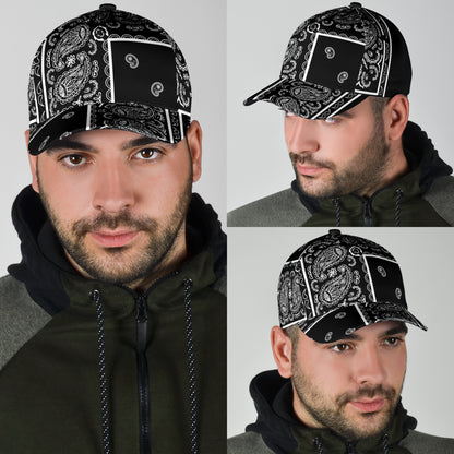 Classic Cap - White on Black - Squared