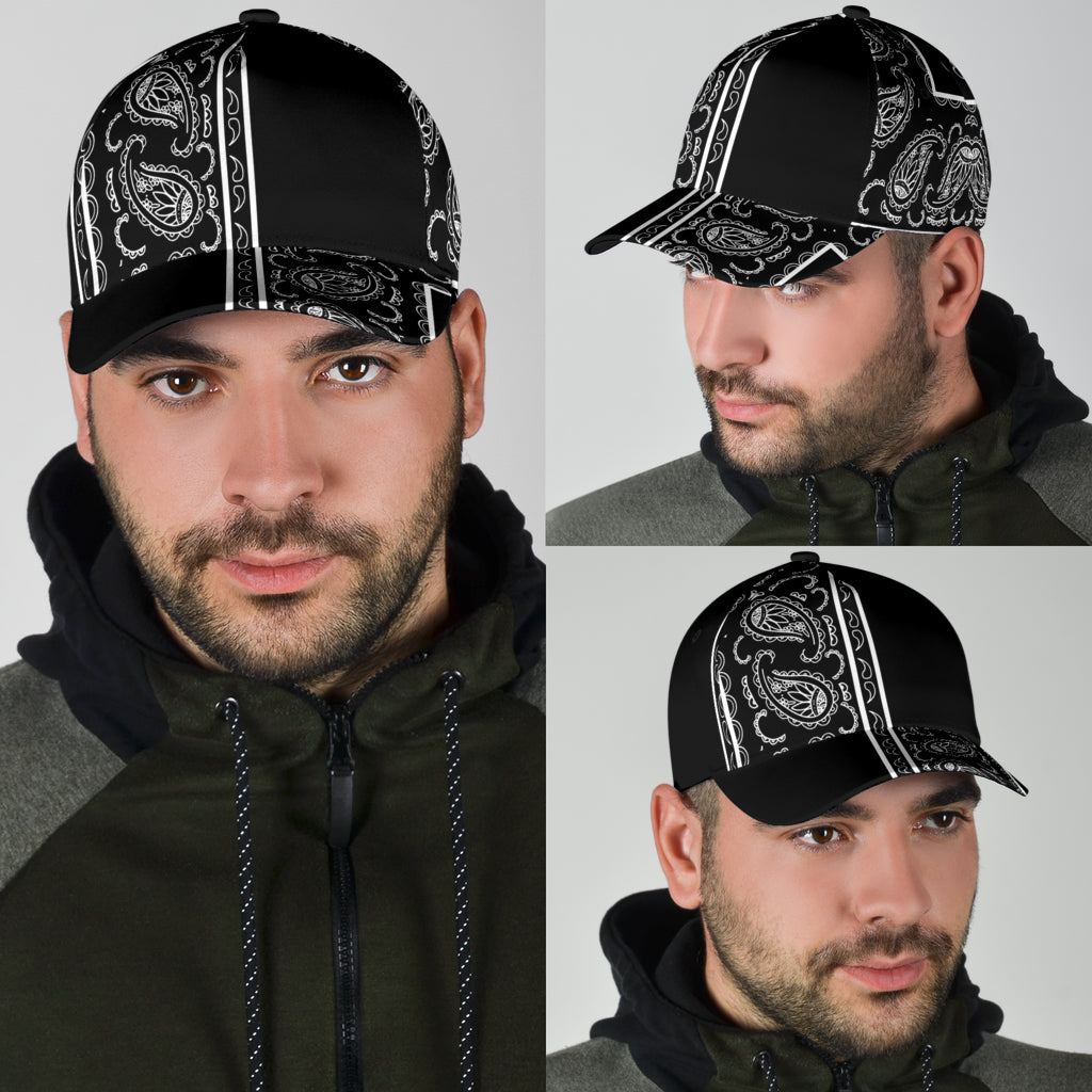 Classic Cap - Black Bandana Style