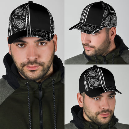 Classic Cap - Black Bandana Style
