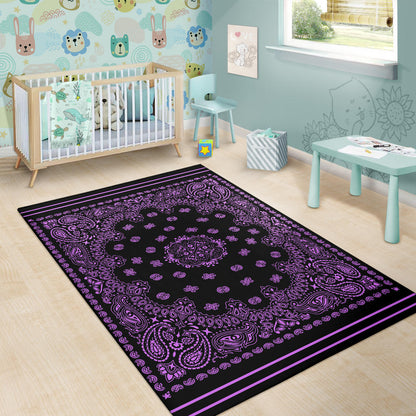 Area Rug One - Magenta on Black