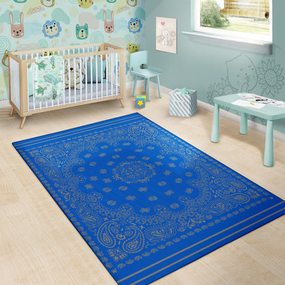 Area Rug 1 - Gray on Cobalt