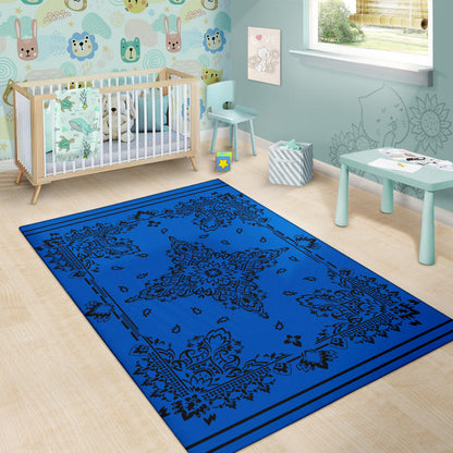 Area Rug Two - Black on Cobalt