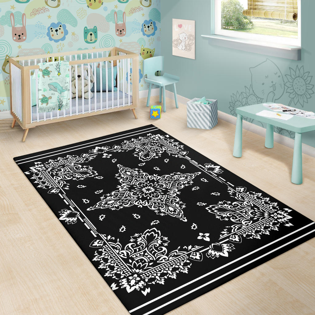 Area Rug Two - White on Black