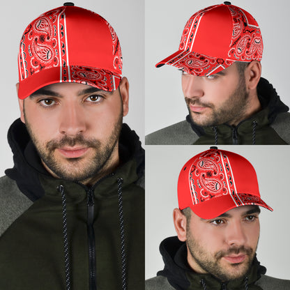 Classic Cap - Red Bandana Style Offset
