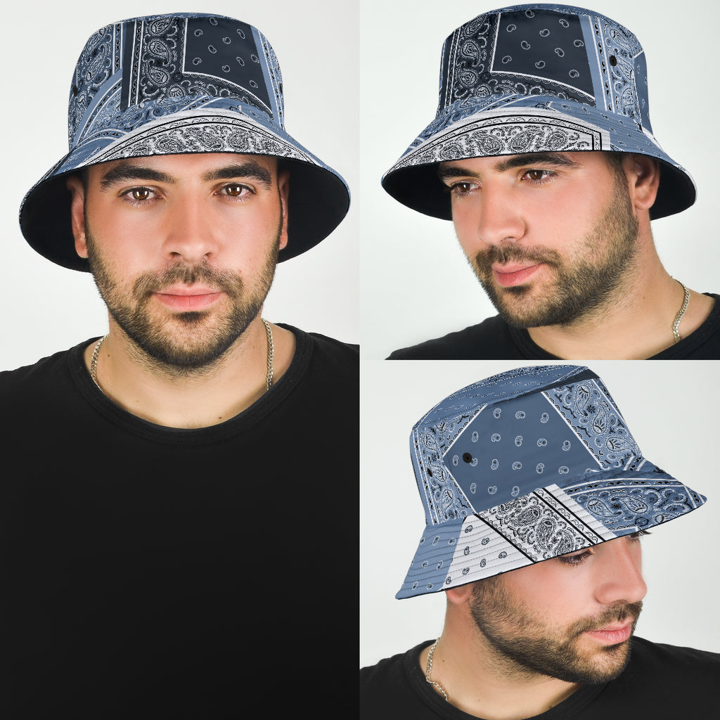 Faded Blues Bandana Bucket Hat