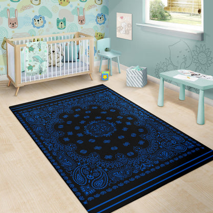 Area Rug 1 - Cobalt on Black