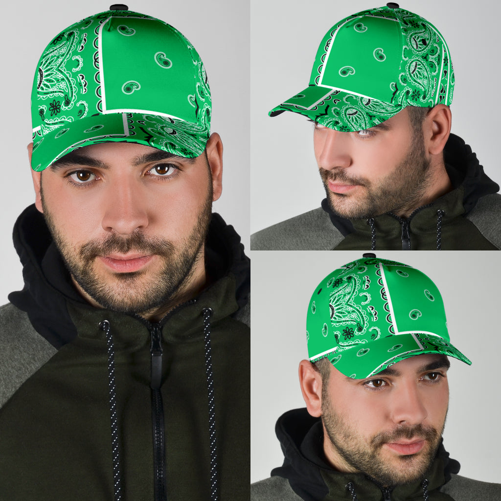 Classic Cap - Green Bandana Style