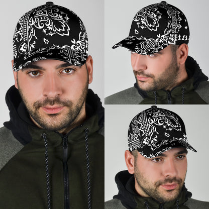 Classic Cap 3 - White Black All Over Design