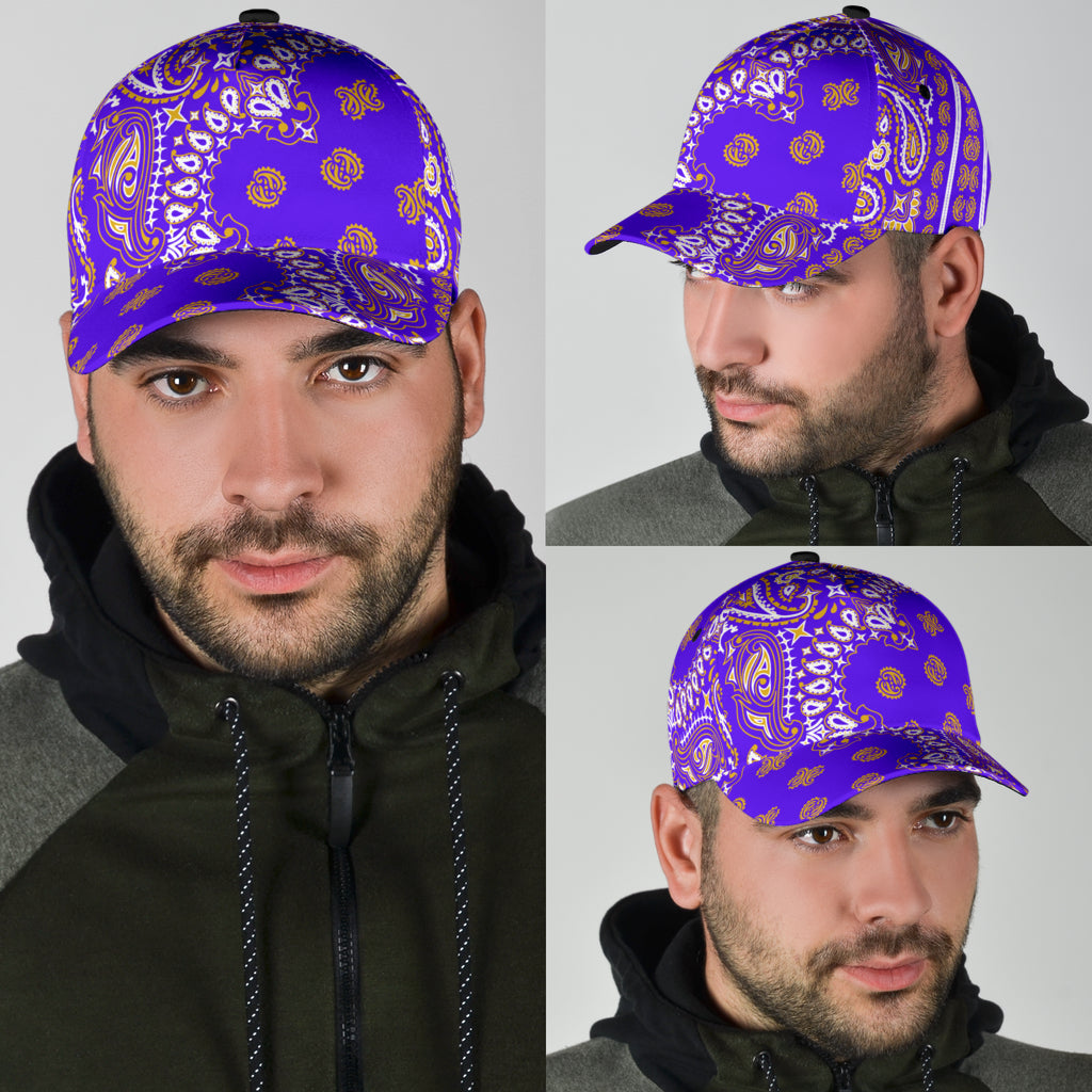 Classic Cap2 - Gold on Violet All Over Design
