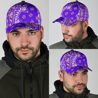 Classic Cap2 - Gold on Violet All Over Design