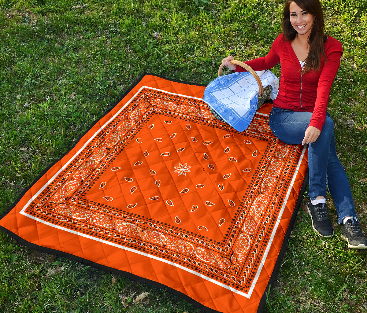 Quilt 4 Bright Orange Bandana Quilt