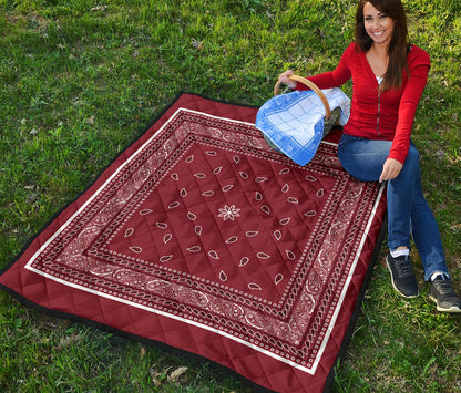 Quilt 4 Black White Maroon Bandana Quilt