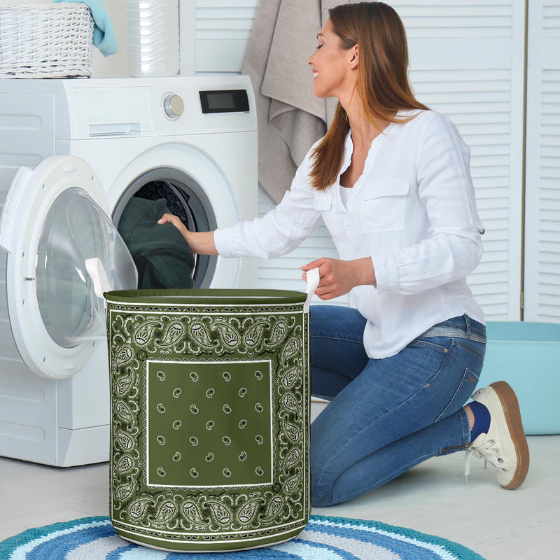 Laundry Hamper - Army Green Bandana