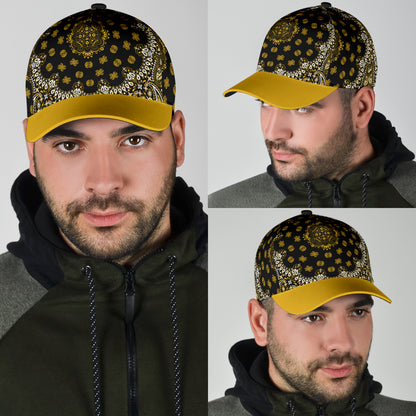 Classic Cap 2 - Black Gold with Gold Bill