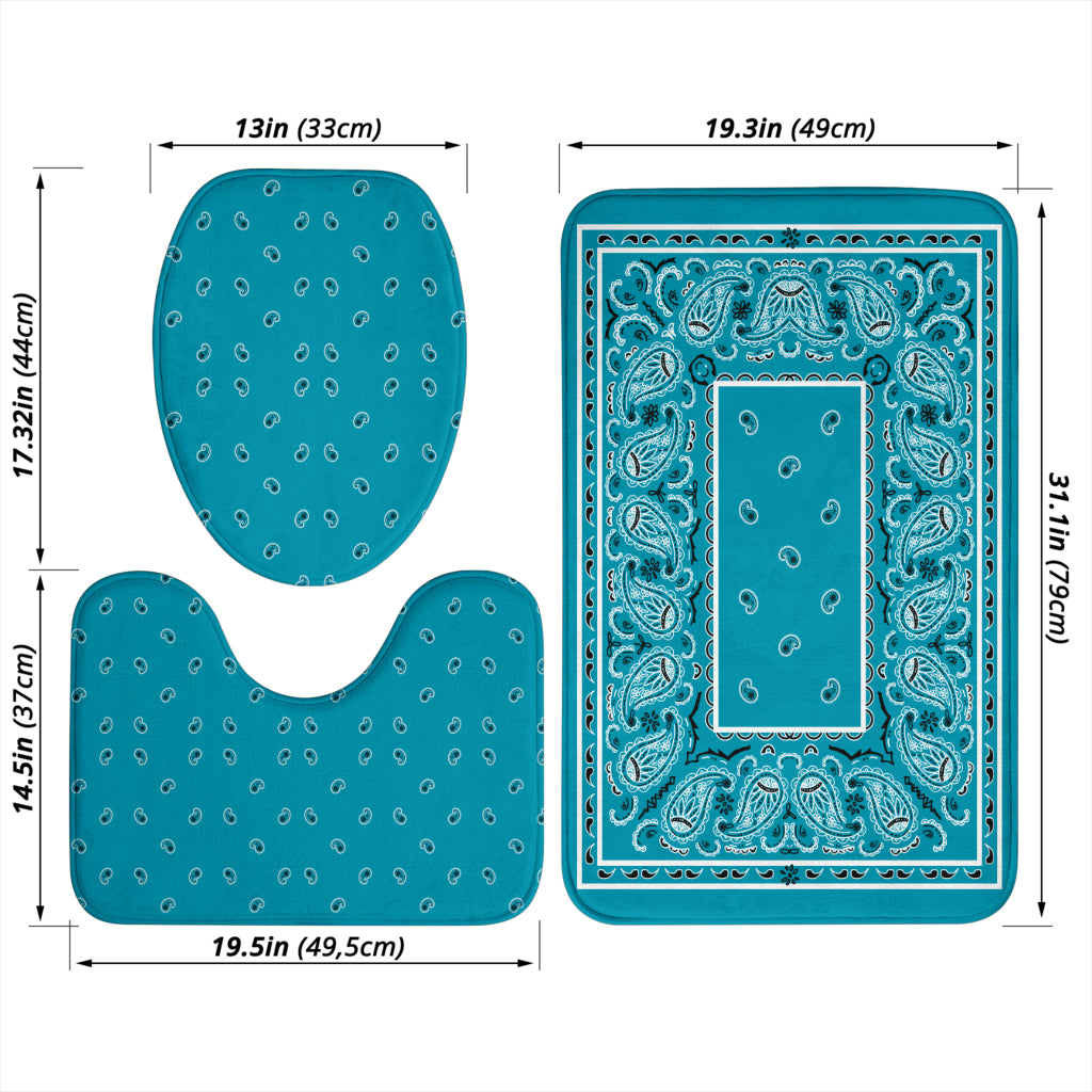 Bathroom Set - Classic Teal Bandana