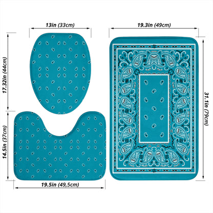 Bathroom Set - Classic Teal Bandana