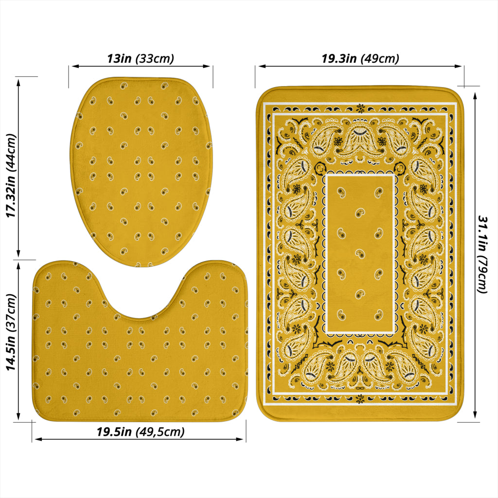 Bathroom Set - Gold Bandana 3 Pieces