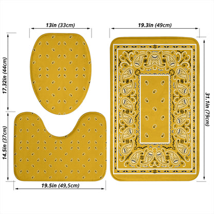 Bathroom Set - Gold Bandana 3 Pieces
