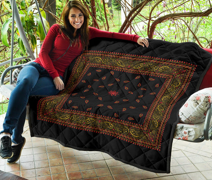 Quilt 4 Red Gold and Black Bandana Quilt