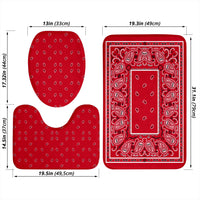 Bathroom Set - Red Bandana 3 Pieces