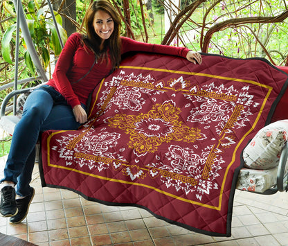 Quilt 3 Gold White Bandana Quilt