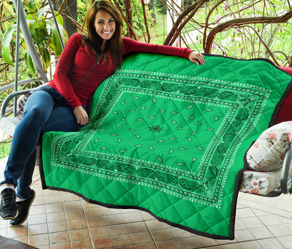 Quilt 4 Black on Green Bandana Quilt