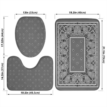 Bathroom Set - OG Gray Bandana 3 Pieces