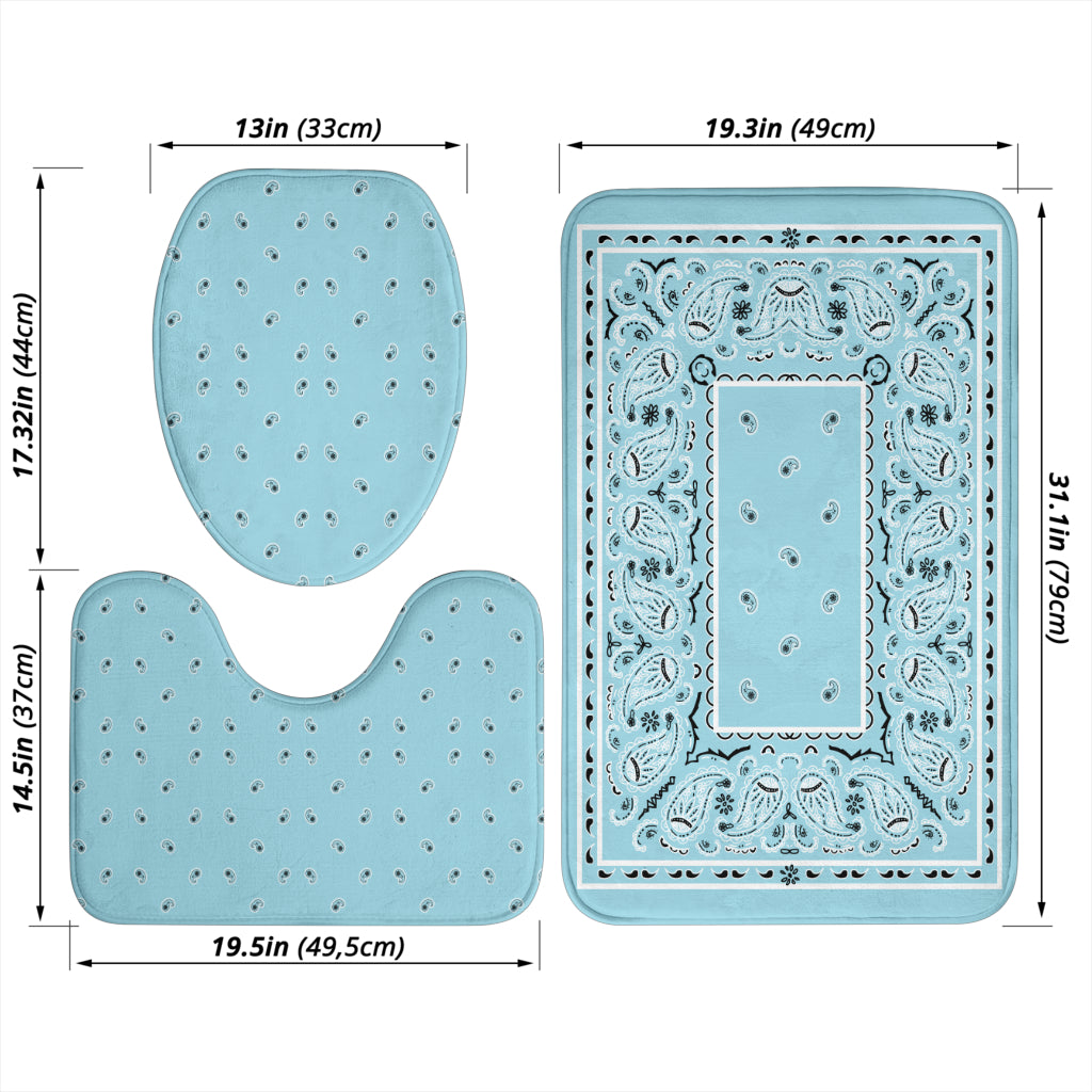 Bathroom Set - Baby Blue Bandana 3 Pieces