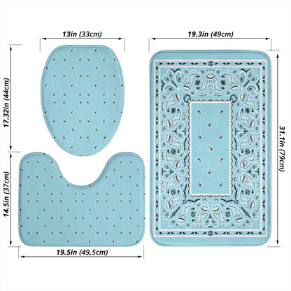 Bathroom Set - Baby Blue Bandana 3 Pieces