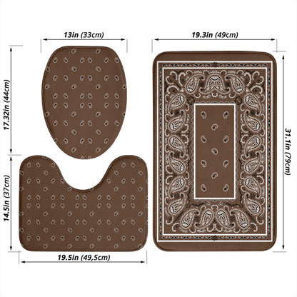 Bathroom Set - Brown Bandana 3 Pieces