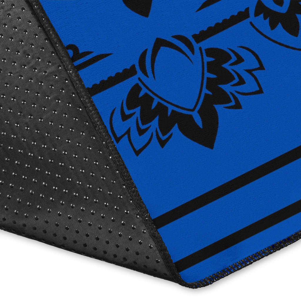 Area Rug Two - Black on Cobalt