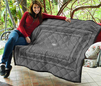 Quilt 4 Gray Black Bandana Quilt