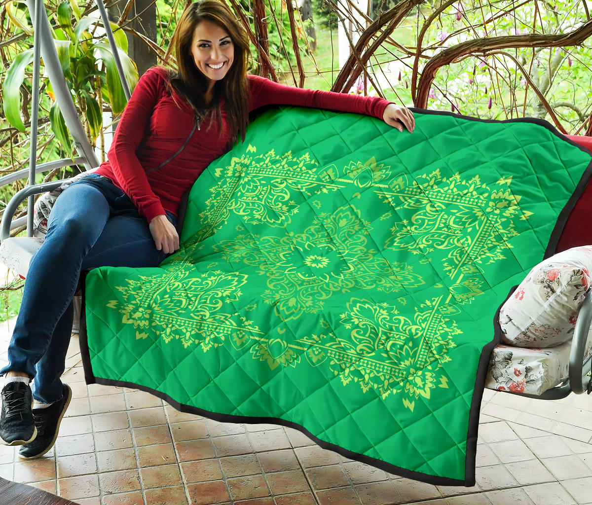 Quilt 3 Lime Green on Green Bandana Quilt