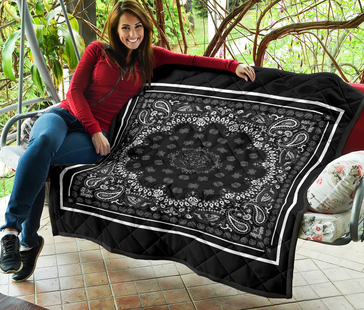 Quilt 2 - Gray on Black White Sq.