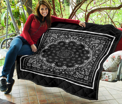 Quilt 2 - Gray on Black White Sq.
