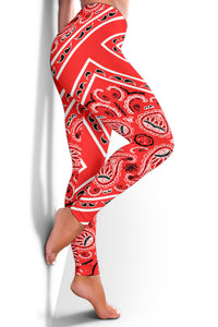 Women's Leggings - Red Total Bandana