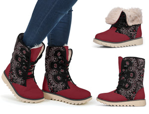 Women's Winter Boots - B3 Black & Maroon