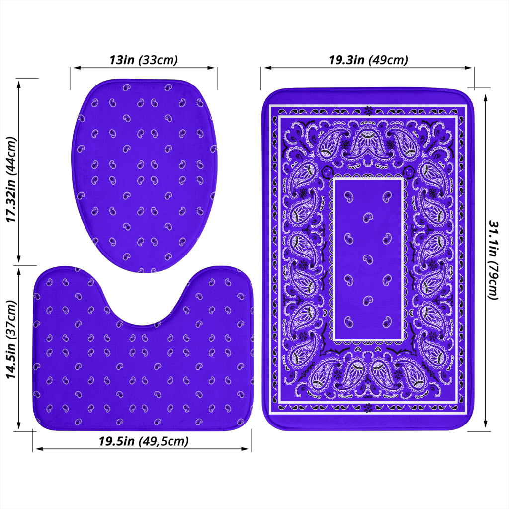 Bathroom Set - Violet Bandana 3 Pieces