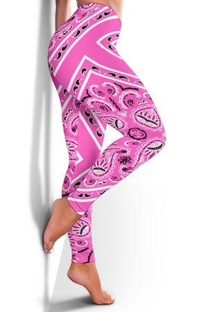 Women's Leggings - Pink Total Bandana