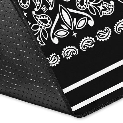 Area Rug One - White on Black