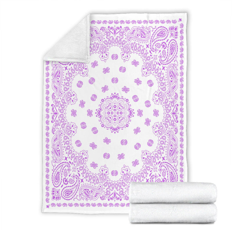 Ultra Plush 2 Magenta on White Bandana Throw Blanket