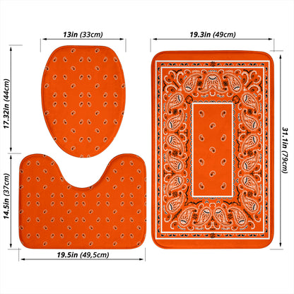 Bathroom Set - OG Bright Orange Bandana 3 Pieces
